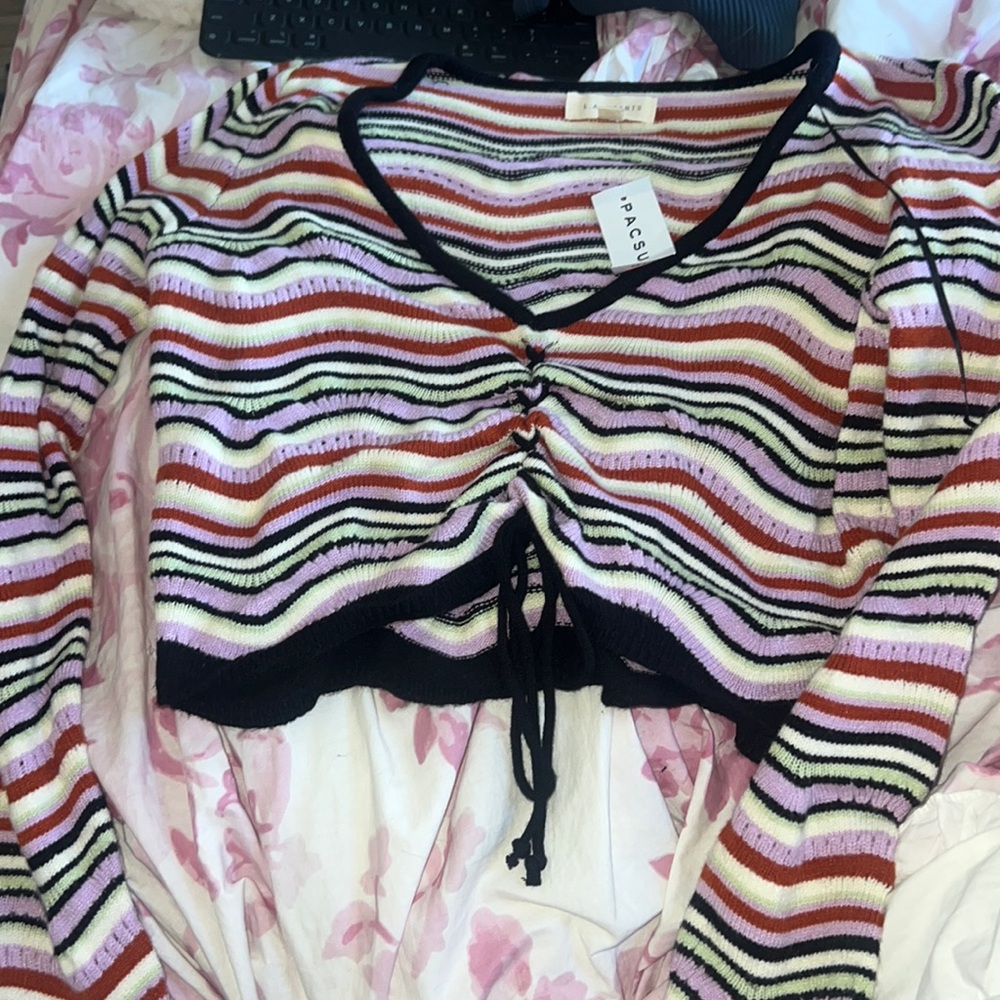 Pacsun, small, black purple green white and orange stripes